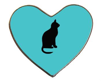 Magnet srdce kov Kočka - Shean