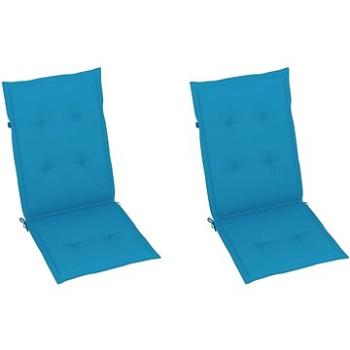 Polstry na zahradní židle 2 ks, modré, 120x50x3 cm