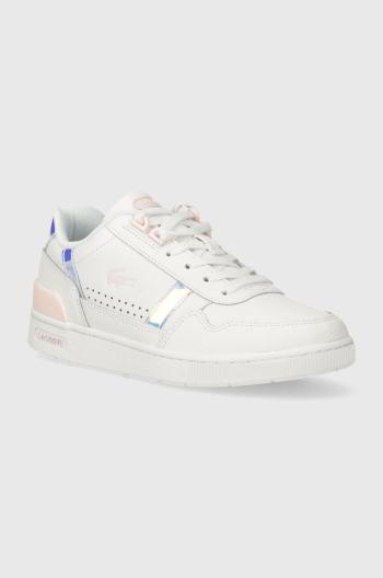 Kožené sneakers boty Lacoste T-Clip Pastel Accent Leather bílá barva, 47SFA0061