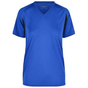 James & Nicholson Dámské sportovní tričko s krátkým rukávem JN316 - Královská modrá / černá | XL