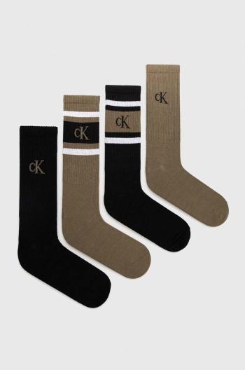Ponožky Calvin Klein 4-pack pánské, zelená barva