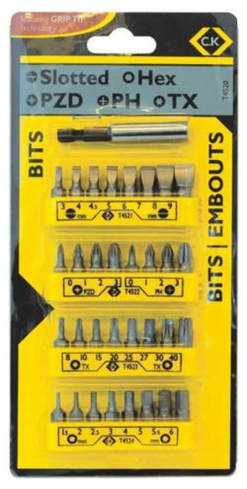 Sada bitů Sada bitů (33 ks) zahrnující modely T4521, T4522, T4523, T4524 C.K. T4520 25 mm, Ocel S2 , legováno, 33dílné