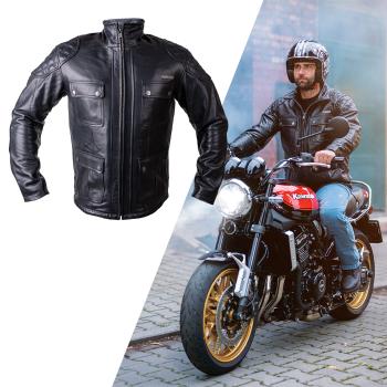 Kožená moto bunda W-TEC Valebravo  černá  4XL