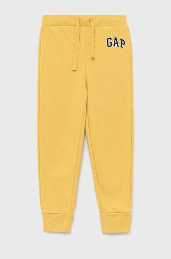 Dětské kalhoty GAP žlutá barva, s aplikací