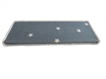 Vopi koberce Nášlapy na schody Hvězdičky modré obdélník - 25x80 obdélník (rozměr včetně ohybu) Modrá