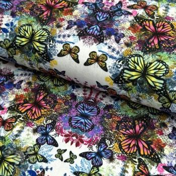 Úplet VISCOSE LYCRA HEAVY Butterflies design A digital print