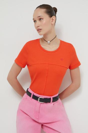 Tričko Desigual BASIC CUTS oranžová barva, 24SWTK67