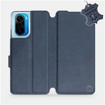 Kožené flip pouzdro Xiaomi Poco F3 - Modré -  Blue Leather (5903516666355)