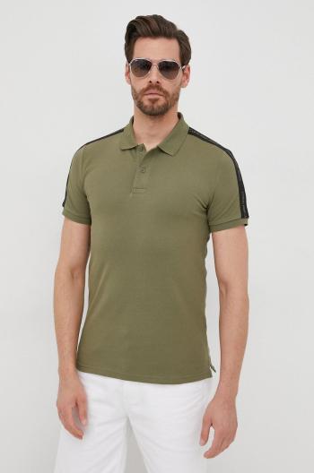 Polo tričko Calvin Klein Jeans zelená barva, s aplikací