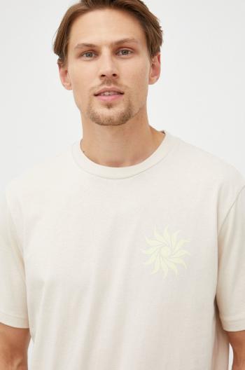 Bavlněné tričko GAP béžová barva, s potiskem