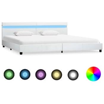 Rám postele s LED světlem bílý umělá kůže 180x200 cm (284791)