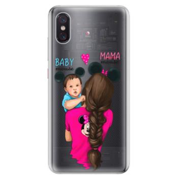 Odolné silikonové pouzdro iSaprio - Mama Mouse Brunette and Boy - Xiaomi Mi 8 Pro