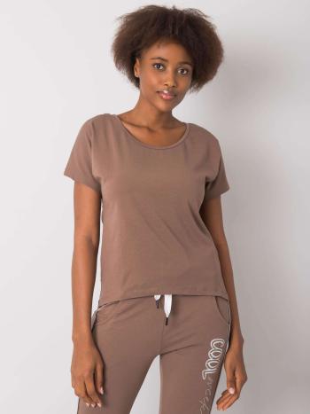 HNĚDÉ DÁMSKÉ TRIČKO -RV-TS-4693.99-BROWN Velikost: M