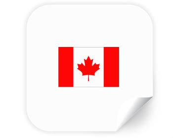 Samolepky čtverec - 5 kusů Kanada