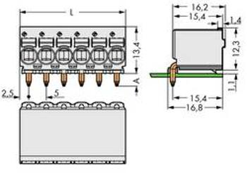 Konektor do DPS WAGO 2092-1354, 35.40 mm, pólů 4, rozteč 5 mm, 100 ks