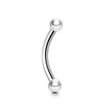 Šperky4U Piercing do obočí - perličky, tyčka 1,2 x 8 mm - OB1090W-12083