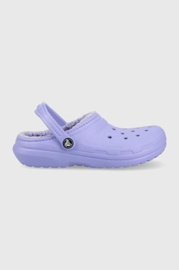 Dětské pantofle Crocs fialová barva