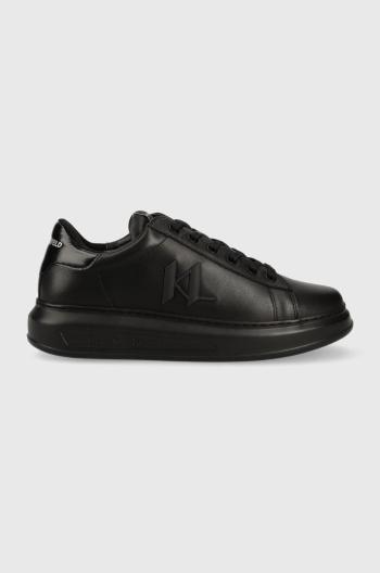 Kožené sneakers boty Karl Lagerfeld KAPRI MENS černá barva, KL52515A