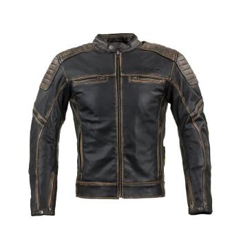 Kožená moto bunda W-TEC Mungelli Barva vintage hnědá, Velikost 5XL