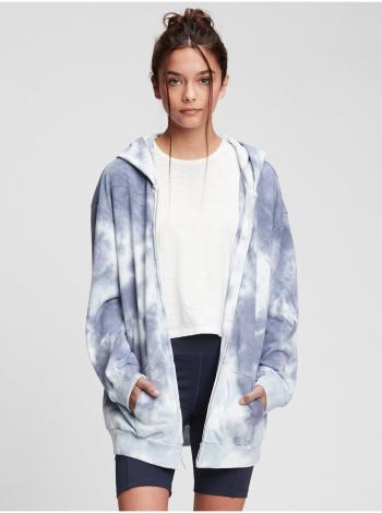 Modrá holčičí dětská mikina oversized tunic hoodie