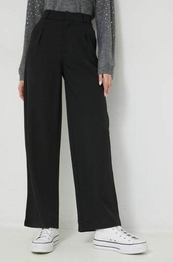 Kalhoty JDY Catia dámské, černá barva, jednoduché, high waist