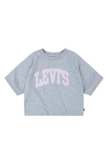 Dětské bavlněné tričko Levi's šedá barva