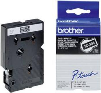 Páska do štítkovače Brother TC-395, 9 mm, TC, 7,7 m, bílá/černá