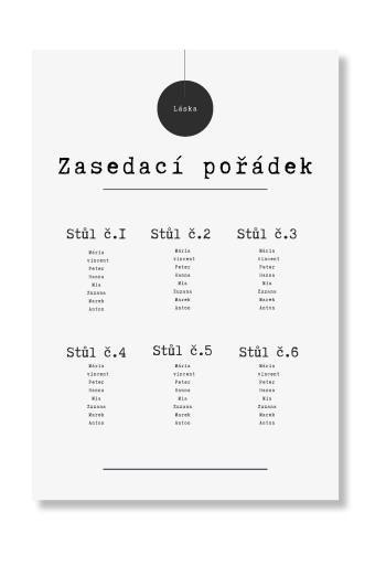 Zasedací pořádek - Minimalism Láska