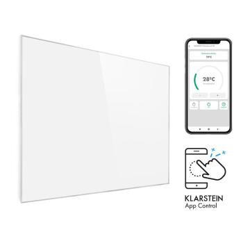 Klarstein Wonderwall 1200 Smart, infrapanel, infračervený ohřívač, 100 x 120 cm, 1200 W, časovač, bílý