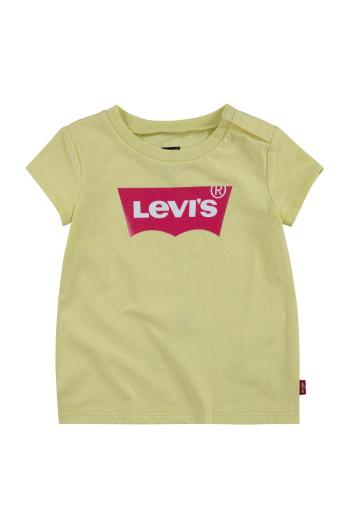 Dětské bavlněné tričko Levi's žlutá barva