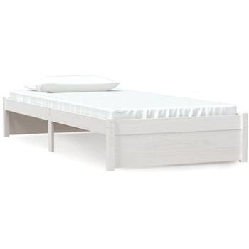 Rám postele bílý masivní dřevo 90 × 200 cm, 814935 (814935)