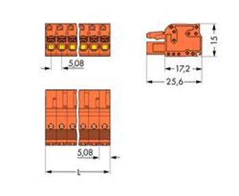 Zásuvkový konektor na kabel WAGO 2231-324/102-000, 121.92 mm, pólů 24, rozteč 5.08 mm, 10 ks