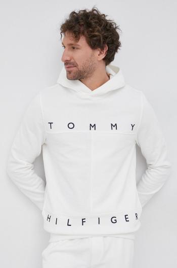 Bavlněná mikina Tommy Hilfiger pánská, bílá barva, hladká