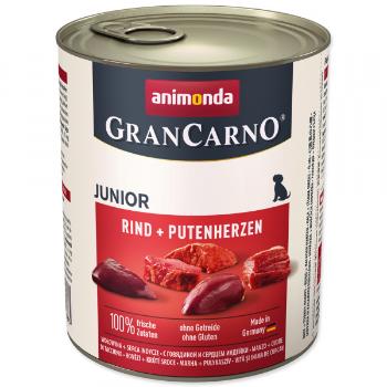 Konzerva Animonda Gran Carno Junior hovězí + krůtí srdce 800g