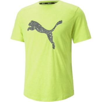 Puma RUN LOGO SS TEE Pánské triko, zelená, velikost M