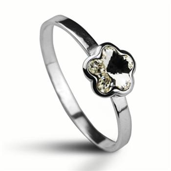 Šperky4U Stříbrný prsten SWAROVSKI® el., kytička, vel. 57 - velikost 57 - CS5920-57