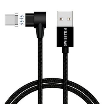 Swissten Arcade magnetický textilní datový kabel USB / USB-C 1,2m černý (71528100)