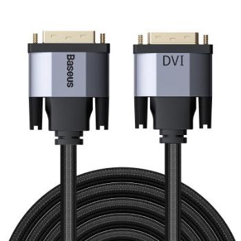 Baseus Enjoyment Series kabel DVI samec na DVI samec pro obousměrný přenos 1m, šedá