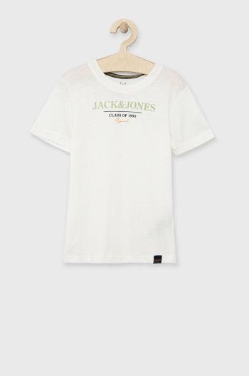 Dětské tričko Jack & Jones bílá barva, s potiskem