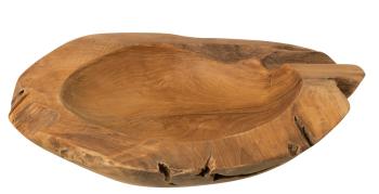 Servírovací mísa v přírodním tvaru z teakového dřeva Igor - 43*46*8 cm 10882