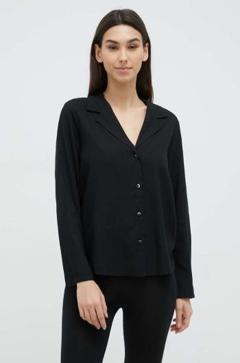 Pyžamová košile Calvin Klein Underwear dámská, černá barva