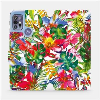Flipové pouzdro na mobil Motorola Moto G30 - MG07S Pestrobarevné květy a listy (5903516687169)