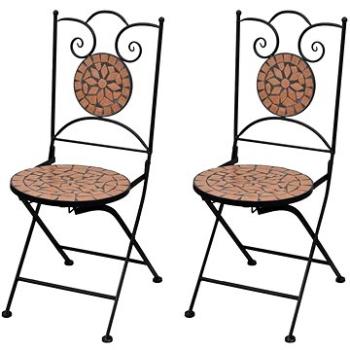 Skládací bistro židle 2 ks keramické terakota 41529 (41529)
