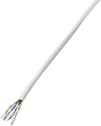 Ethernetový síťový kabel CAT 5e TRU COMPONENTS CAT 5e/CCA, U/UTP, 4 x 2 x 0.14 mm², bílá, 100 m