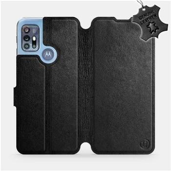 Kožené flip pouzdro na mobil Motorola Moto G20 - Černé - Black Leather (5903516706457)