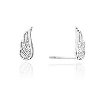 NUBIS® Diamantové náušnice křídla, bílé zlato a brilianty - CK-002-WG