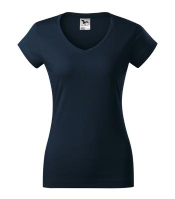 MALFINI Dámské tričko Fit V-neck - Námořní modrá | S
