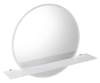 SAPHO VISO kulaté zrcadlo s LED osvětlením a policí, ø 80cm, bílá mat VS080-01