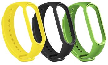 RhinoTech Řemínky pro Xiaomi Mi Band 6 (3-pack černá, žlutá, zelená), RTACC386