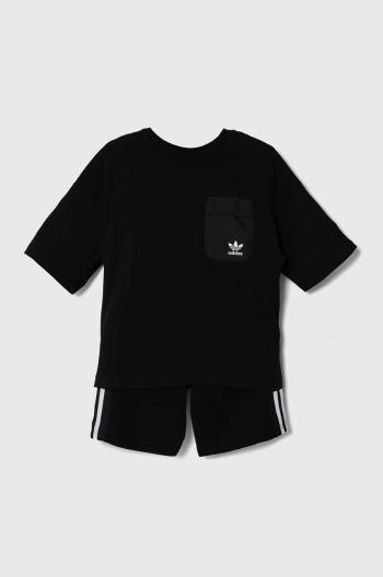 Dětská souprava adidas Originals SHORT TEE SET černá barva, IY4817